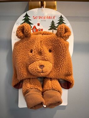 So'Dorable Teddy Bear Sherpa Hat & Mittens Set - Rust
